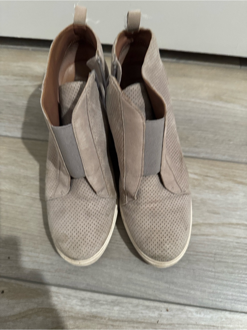 Paolo Beige Perforated Slip-On Ankle Booties